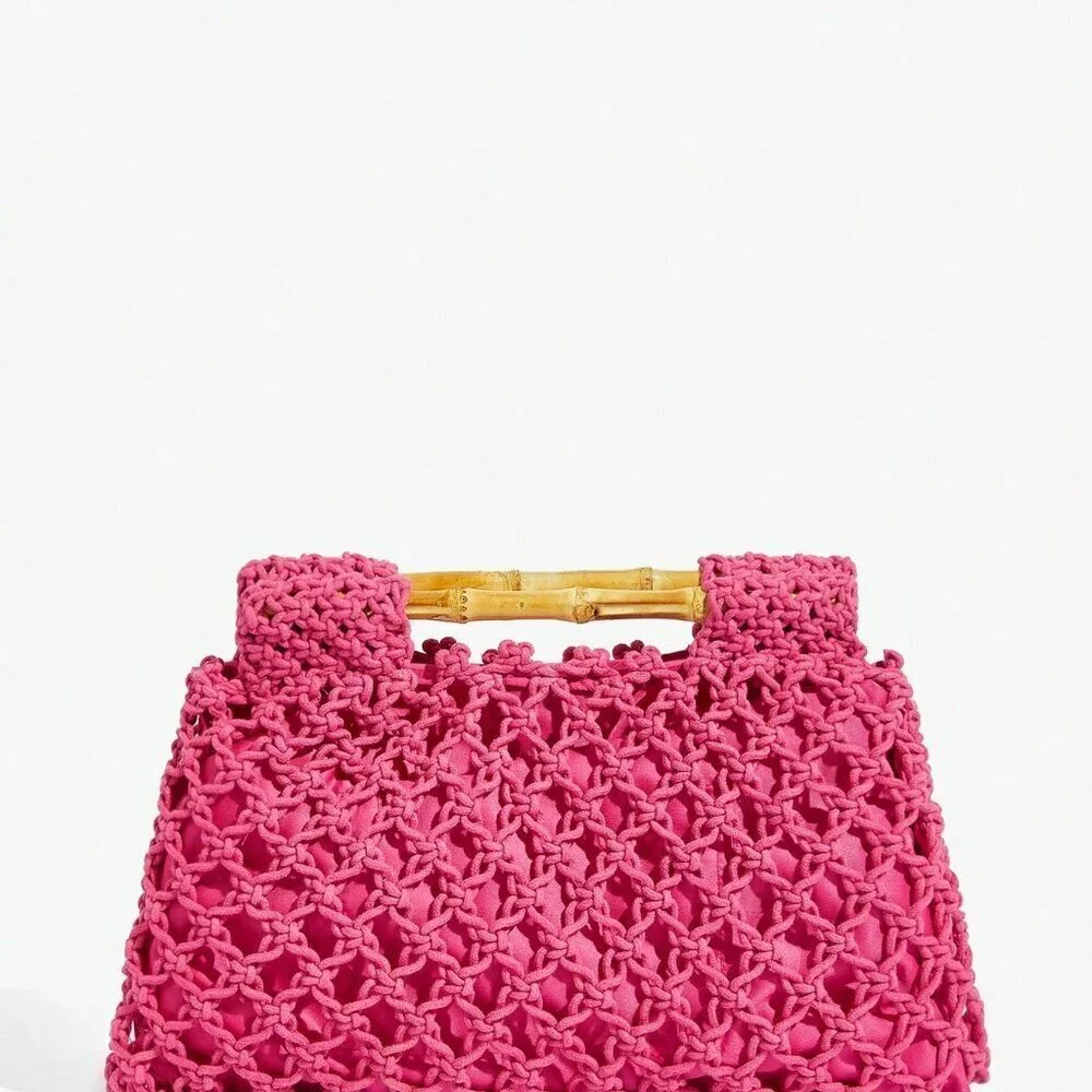 Hot Pink Vacation Women's Woven Tote Bag - Picture 3 of 7